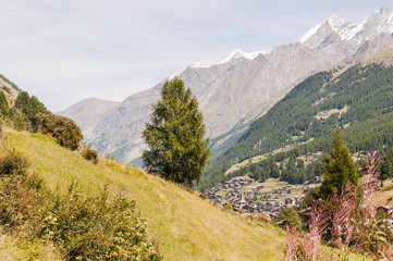 Zermatt, Dorf, Walliser Dorf, Bergdorf, Alpen, Schweizer Berge, Furi, Zmutt, Wanderweg, Sommersport, Sommerferien, Wallis, Sommer, Schweiz