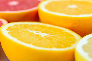 Red Oranges, Oranges And Grapefruit Citrus Fruit Slices