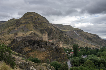 Fototapeta na wymiar Medieval fortress of Khertvisi near the cave city of Vardzia, Georgia