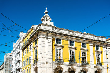 Naklejka na ściany i meble Beautiful street view of historic architectural in Lisbon, Portu