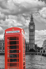 Plakat Big ben and telephone booth