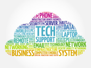 Obraz premium Tech support word cloud concept