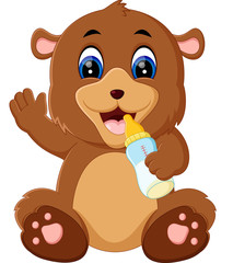 illustration of cute baby bear cartoon