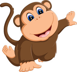 illustration of cute Cartoon monkey