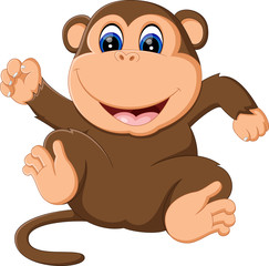 illustration of cute Cartoon monkey