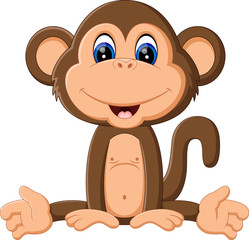 Fototapeta premium illustration of cute Cartoon monkey