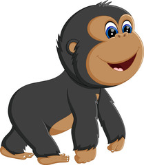 Funny gorilla cartoon of illustration