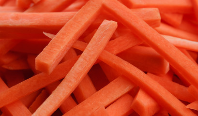 fresh chopped carrots close-up background