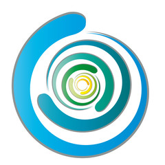 Gedrehte runde Segmente werden zu einem bunten Kaleidoskop, Kreis, rund, zentral - Logo 