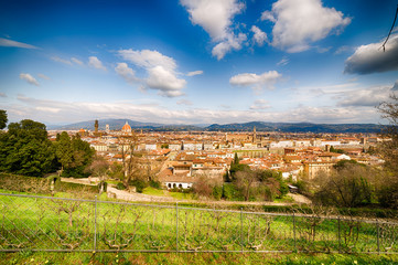 Fototapeta na wymiar view from Italian-style gardens in Florence