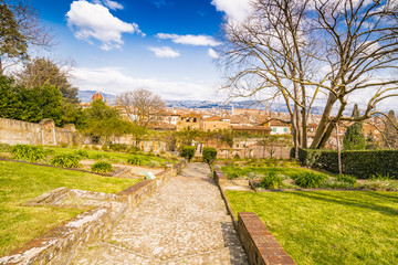 Fototapeta na wymiar view from Italian-style gardens in Florence