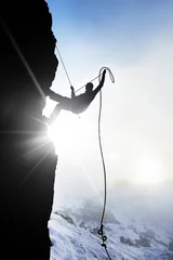 Fotobehang extreme winter climbing © sezer66