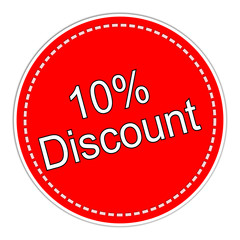 10% Discount sticker