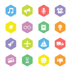 colorful flat transport and miscellaneous icon set for web design, user interface (UI), infographic and mobile application (apps)