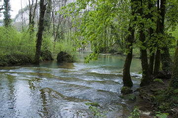 Baumes Les Messieurs waterfall in Jura, France