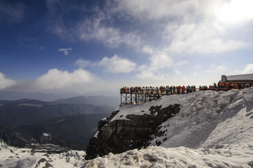 Scenic point on jade dragon snow mountain