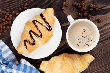 Fresh croissants and coffee