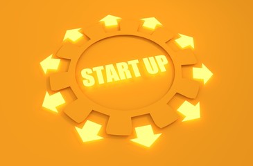 Industry theme concept. Start up text