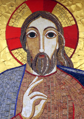 Jesus, mosaic, Chapel in monastery of the Sisters of Charity of St. Vincent de Paul in Rijeka,...