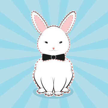 White Bunny with Bow