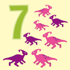 Number 7. Seven dinosaur (Parasaurolophus).