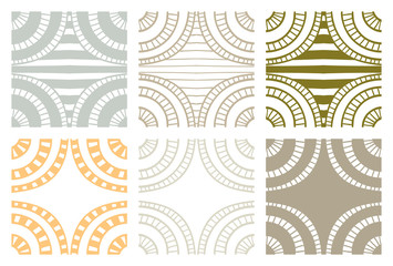 Set of abstract seamless handdrawn zenart swatches