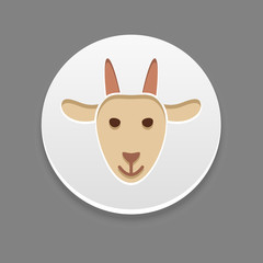 Goat icon. Farm animal vector illustration