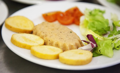 Appetizers with bread and salad