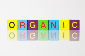 Organic - an inscription from children's  blocks