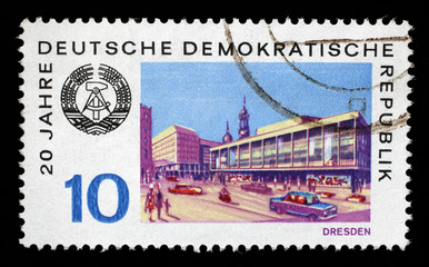 Stamp printed in GDR shows View of Dresden, circa 1969