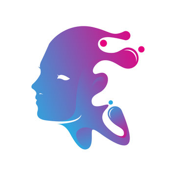 Beautiful Mask Face Painting Art Logo Illustration