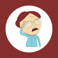 cartoon of person be weary,lazy,bored,tired