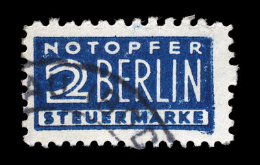Postal tax stamp printed in Germany in favor of West Berlin, circa 1948 - 1956