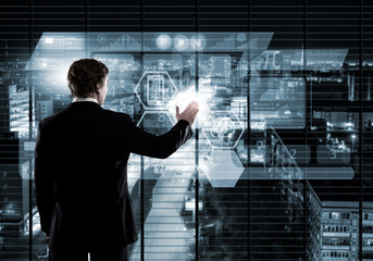 Businessman using modern technologies