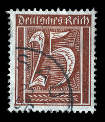 Stamp printed in Germany shows numeric value, circa 1921.