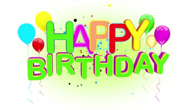Happy Birthday Animation Tile on light background, seamless looping