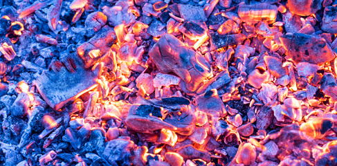 burning charcoal as a background. texture