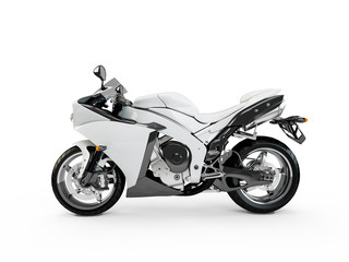 White motorcycle isolated on a white background.