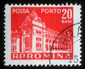 Stamp printed in Romania shows a General Post Office of Romania, circa 1970
