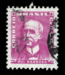 Obraz premium Stamp printed by Brazil, shows Ruy Barbosa, circa 1954