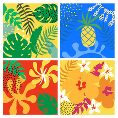 Tropical Graphic Design. Exotic Background. Geometric Pattern