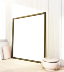 Fototapeta premium Blank frame at wall