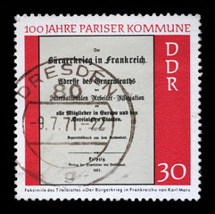 Stamp printed in GDR shows The 20th Anniversary of DDR's Olympic Committee, Discobolus, A Fiery Spirit in a Muscular Body, circa 1971