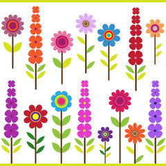 Vector set of bright colors of different shapes