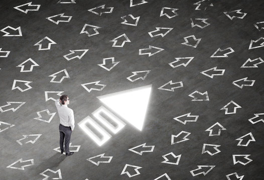 Businessman solving problem