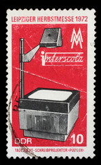 Stamp printed in GDR shows The 20th Anniversary of DDR's Olympic Committee, Discobolus, A Fiery...