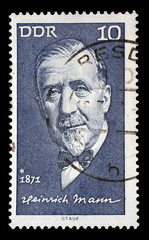Stamp printed in GDR shows Heinrich Mann(1871-1950), writer, circa 1971