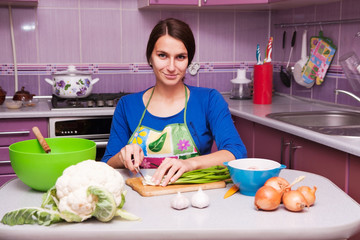 young woman in the kitchen