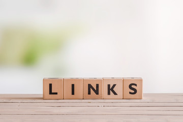 Links sign on a desk