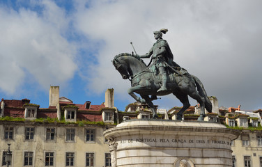 Bronze Statue of King Joao Praca da Figueira.
